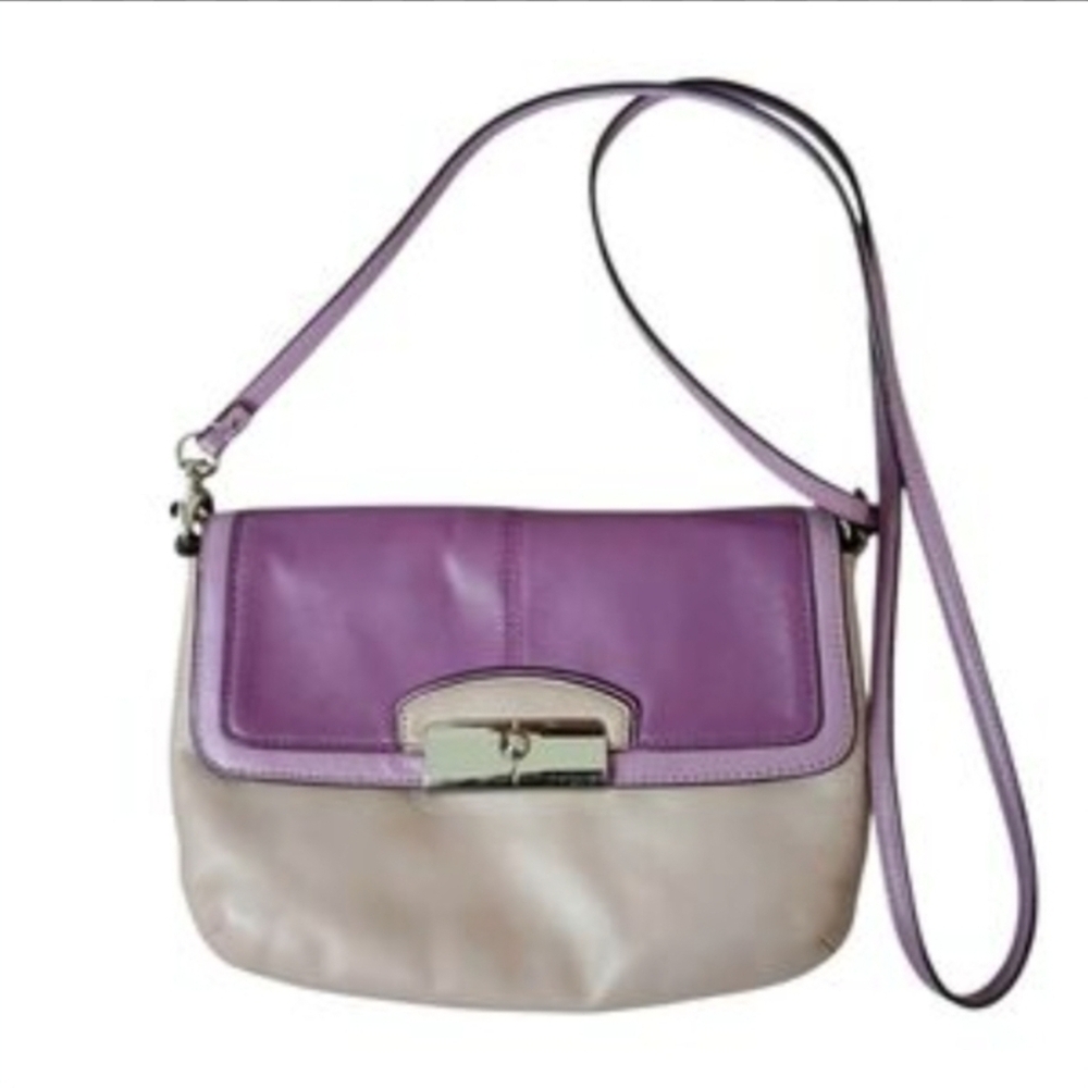 Coach Kristin Spectator Purple and Lilac leather crossbody bag